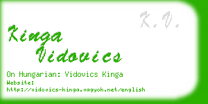 kinga vidovics business card